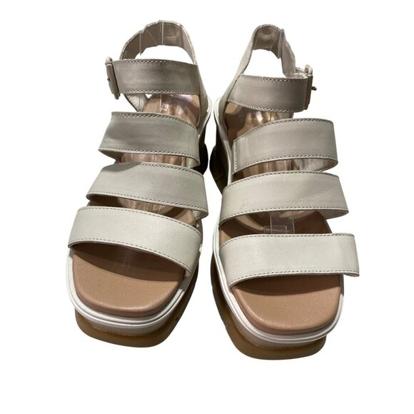 Sorel Womens Beige Wedge Sandals With Adjustable Straps & Chunky Sole - Picture 1 of 7